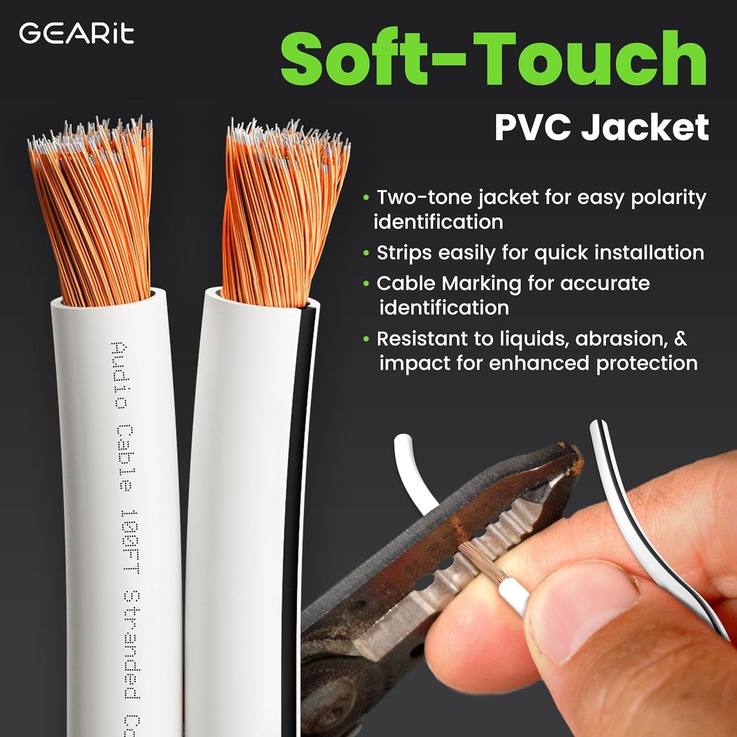 12AWG Speaker Wire, Pro Series 12 AWG Gauge Speaker Wire Cable (50 Feet / 15.24 Meters) Great Use for Home Theater Speakers and Car Speakers White - Vibe Tribe