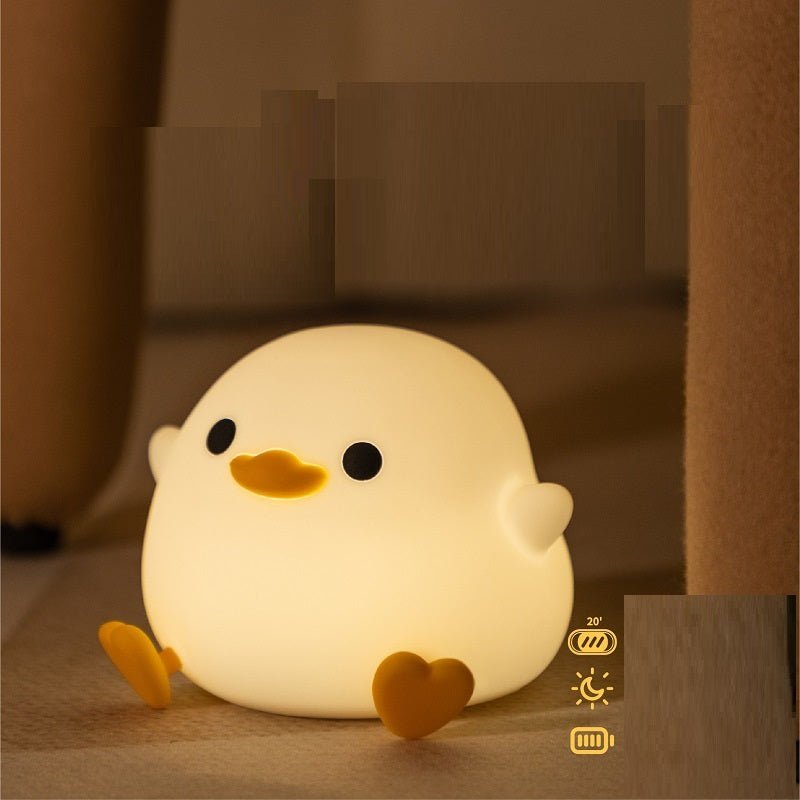 Doudou Duck Silicone Alarm Lamp Ambience Light Bedroom Bedside Lamp Usb Charging with Sleeping Night Light - Vibe Tribe