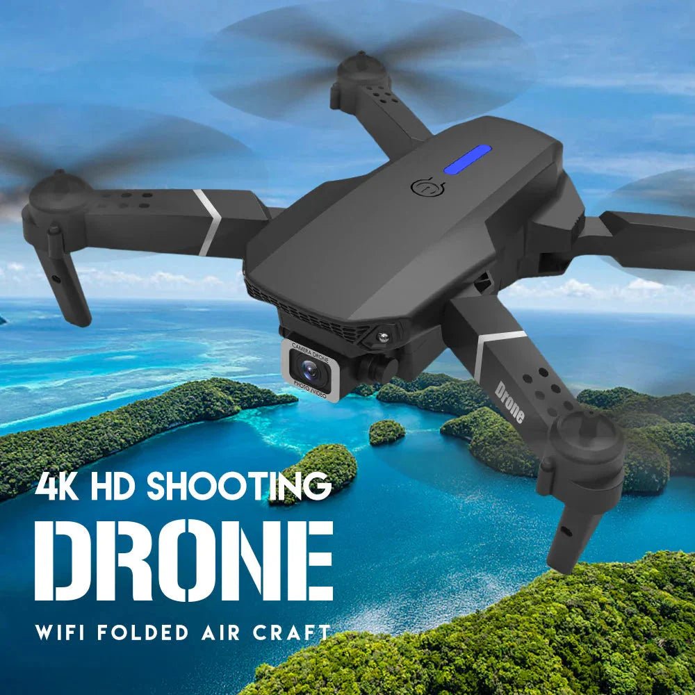 E88 Pro Foldable Quadcopter Drone - WIFI FPV, HD 4K Camera, Altitude Hold - Vibe Tribe
