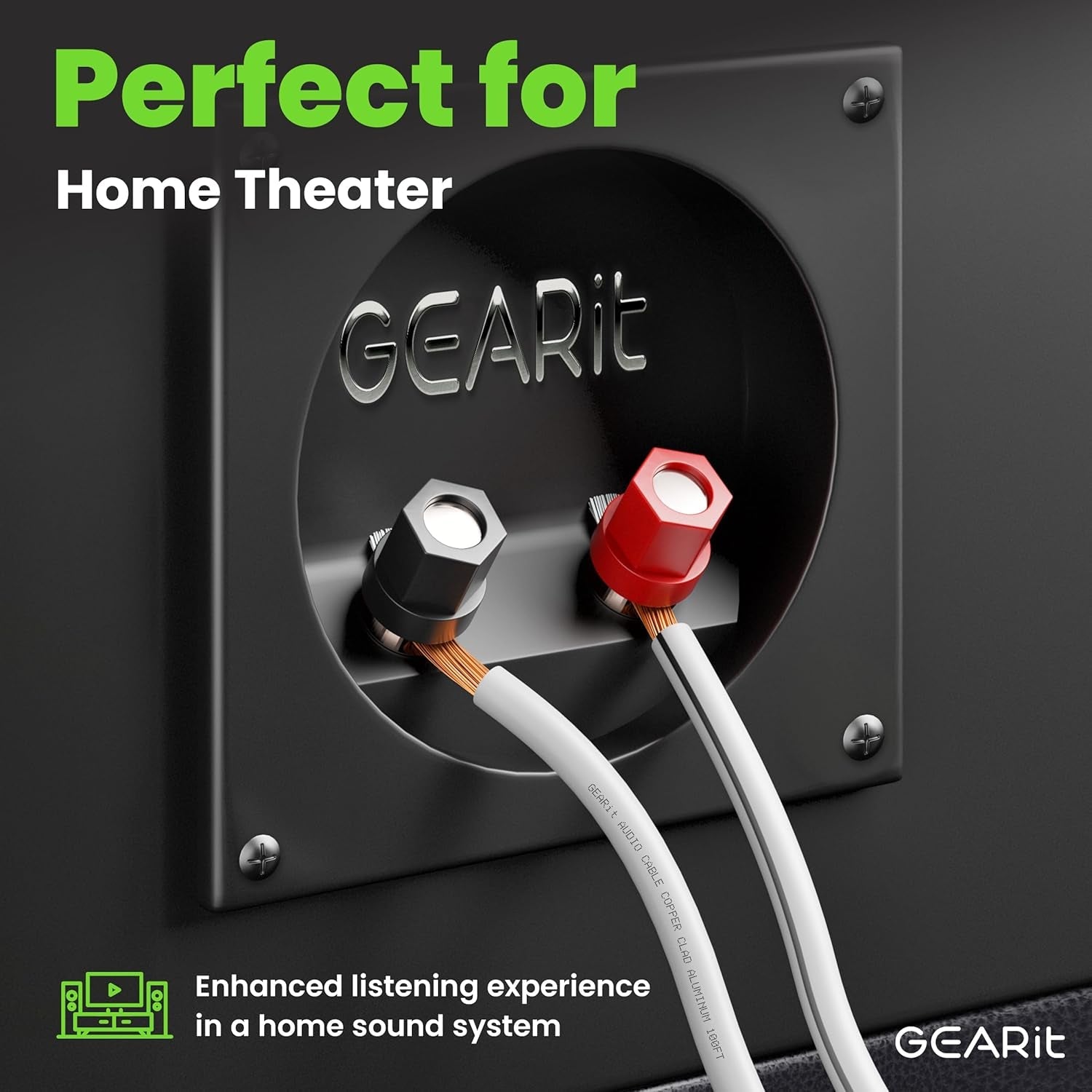 12AWG Speaker Wire, Pro Series 12 AWG Gauge Speaker Wire Cable (50 Feet / 15.24 Meters) Great Use for Home Theater Speakers and Car Speakers White - Vibe Tribe