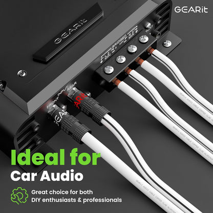 12AWG Speaker Wire, Pro Series 12 AWG Gauge Speaker Wire Cable (50 Feet / 15.24 Meters) Great Use for Home Theater Speakers and Car Speakers White - Vibe Tribe