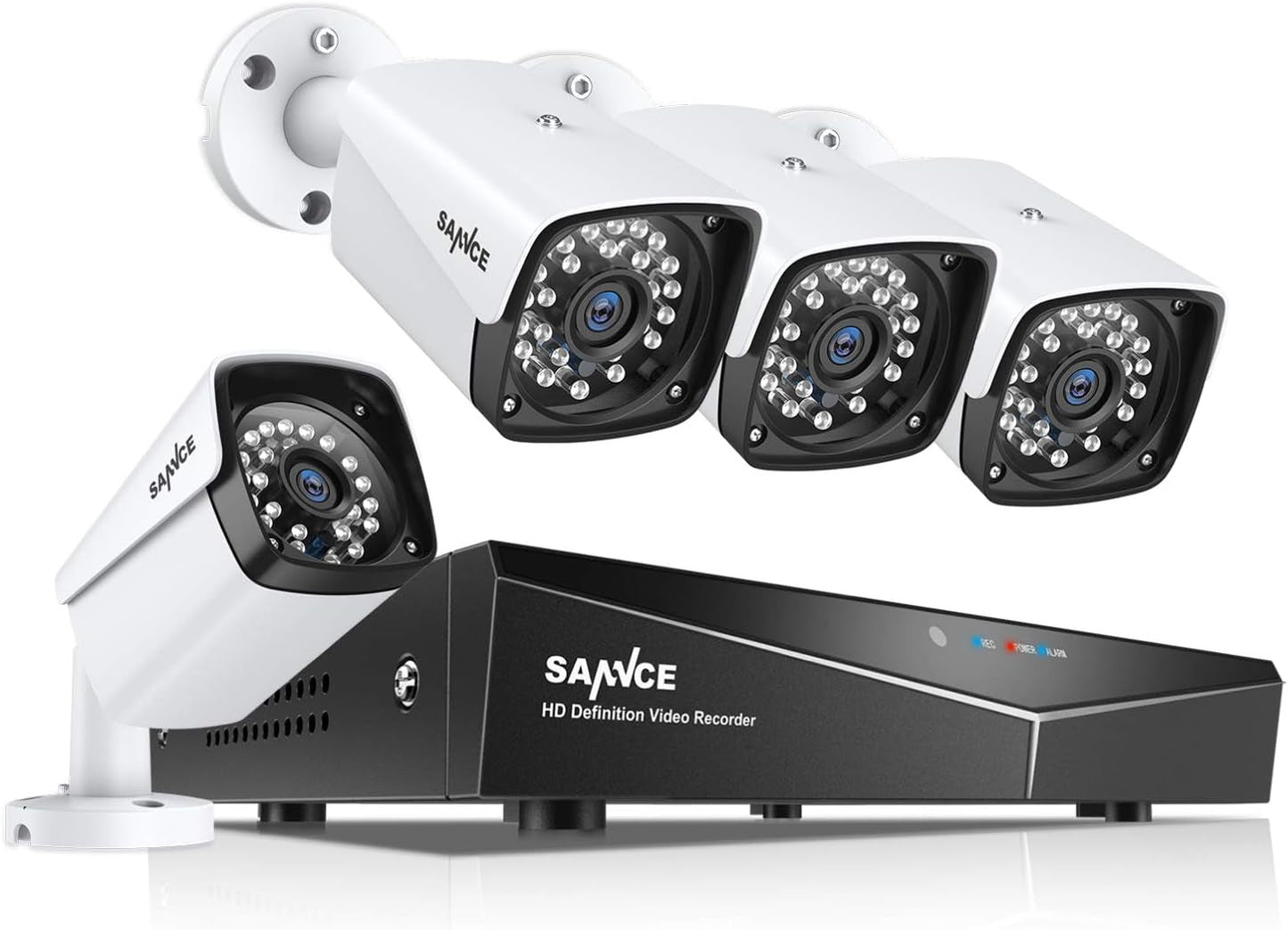 4CH 1080P Full HD Xpoe Wired Security Camera System with 4Pcs 100Ft Night Vision Outdoor Bullet IP Cameras, Real Plug & Play Network Video Surveillance System, NO Hard Drive - Vibe Tribe