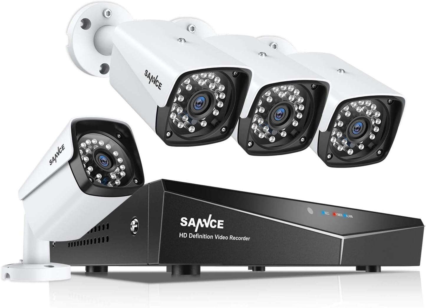 4CH 1080P Full HD Xpoe Wired Security Camera System with 4Pcs 100Ft Night Vision Outdoor Bullet IP Cameras, Real Plug & Play Network Video Surveillance System, NO Hard Drive - Vibe Tribe
