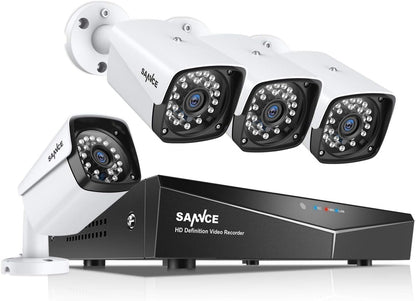 4CH 1080P Full HD Xpoe Wired Security Camera System with 4Pcs 100Ft Night Vision Outdoor Bullet IP Cameras, Real Plug & Play Network Video Surveillance System, NO Hard Drive - Vibe Tribe