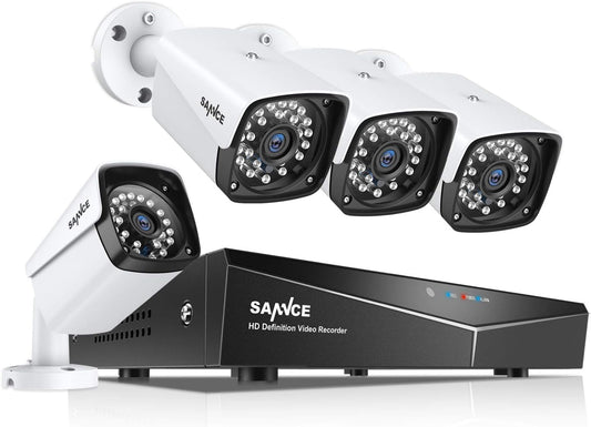 4CH 1080P Full HD Xpoe Wired Security Camera System with 4Pcs 100Ft Night Vision Outdoor Bullet IP Cameras, Real Plug & Play Network Video Surveillance System, NO Hard Drive - Vibe Tribe