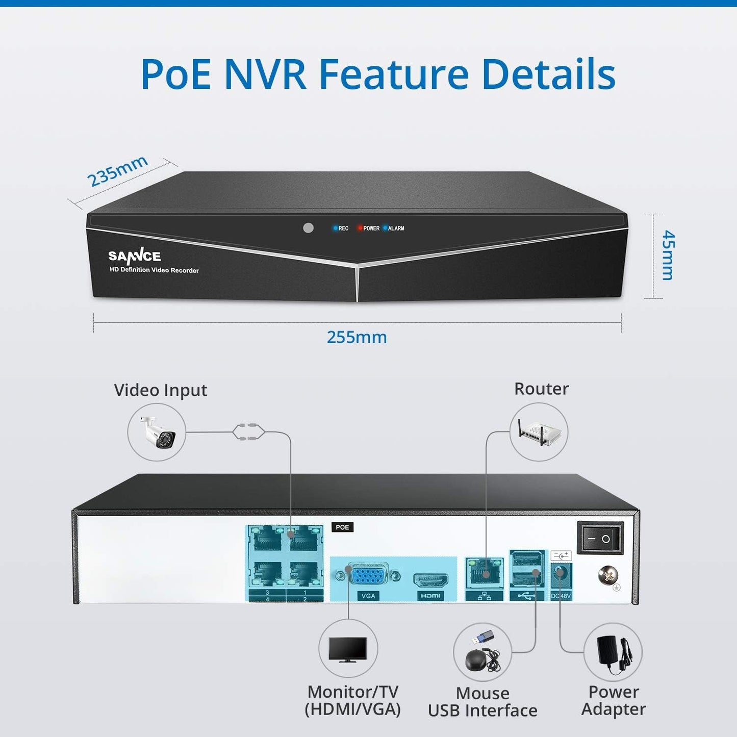 4CH 1080P Full HD Xpoe Wired Security Camera System with 4Pcs 100Ft Night Vision Outdoor Bullet IP Cameras, Real Plug & Play Network Video Surveillance System, NO Hard Drive - Vibe Tribe
