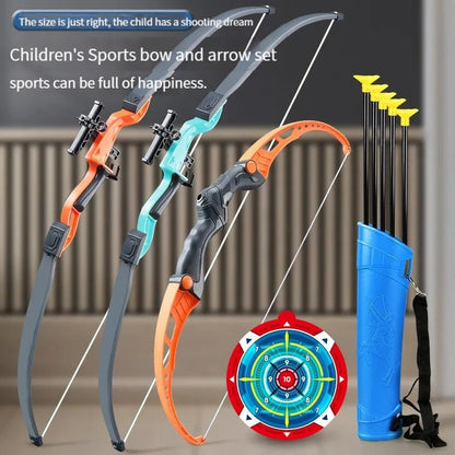 52Cm Bow and Arrow Toy Set for Children Archery Practice Recurve Outdoor Sorts Shooting Toy with Target Boys Kids Gifts - Vibe Tribe