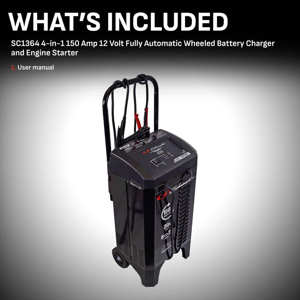 Automotive 12 Volt 150 Amp Fully Automatic Wheeled Battery Charger and Engine Starter with 20 Amp Boost - Vibe Tribe
