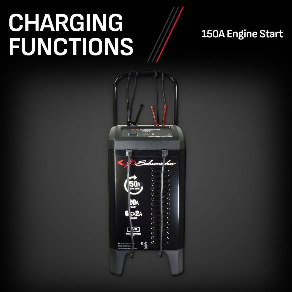 Automotive 12 Volt 150 Amp Fully Automatic Wheeled Battery Charger and Engine Starter with 20 Amp Boost - Vibe Tribe