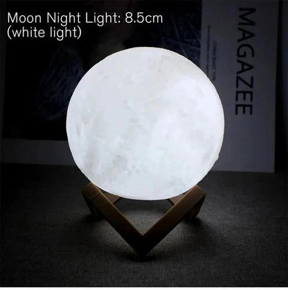 D5 Starry Moon Lamp 8Cm - LED Night Light with Stand, Perfect for Bedroom Decor and Gifts - Vibe Tribe