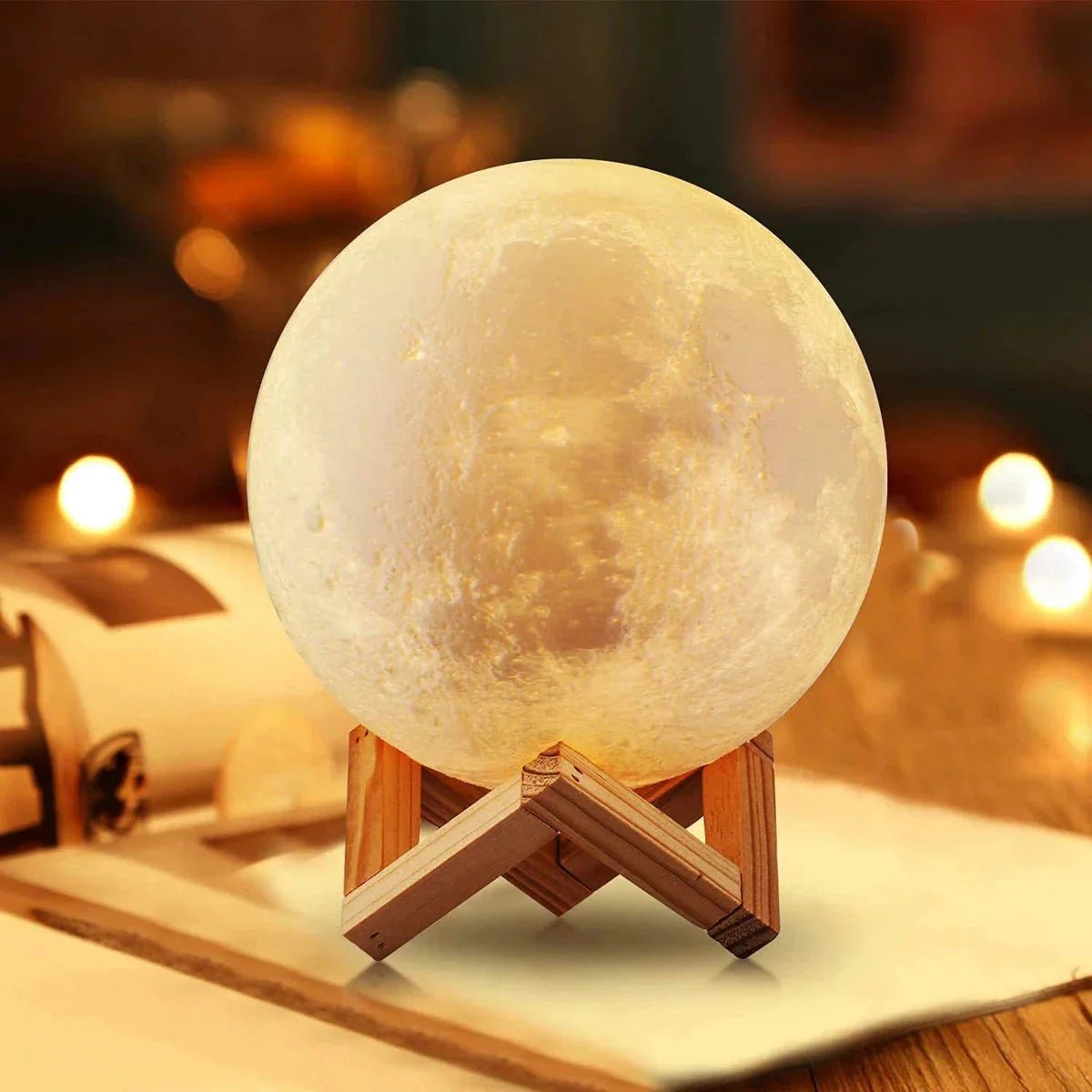 D5 Starry Moon Lamp 8Cm - LED Night Light with Stand, Perfect for Bedroom Decor and Gifts - Vibe Tribe