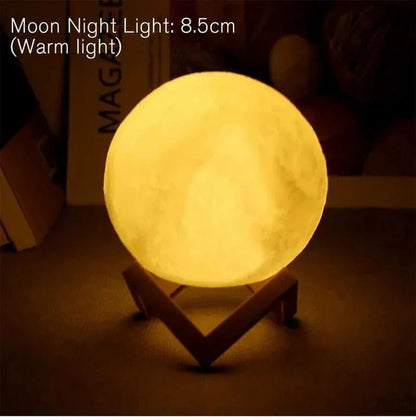 D5 Starry Moon Lamp 8Cm - LED Night Light with Stand, Perfect for Bedroom Decor and Gifts - Vibe Tribe
