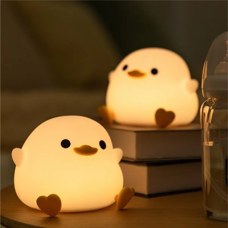 Doudou Duck Silicone Alarm Lamp Ambience Light Bedroom Bedside Lamp Usb Charging with Sleeping Night Light - Vibe Tribe