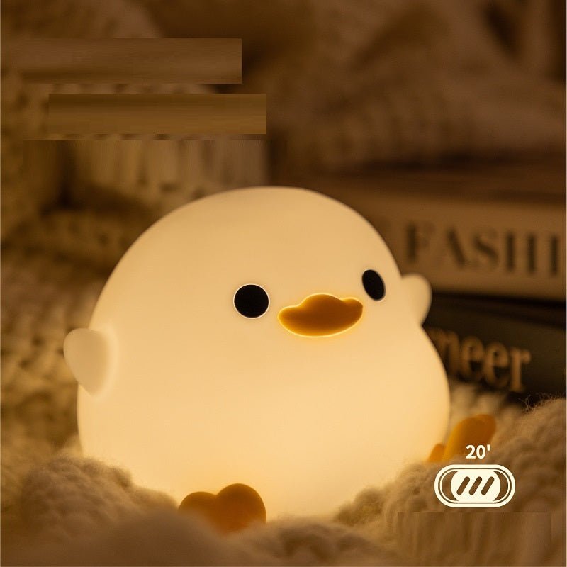 Doudou Duck Silicone Alarm Lamp Ambience Light Bedroom Bedside Lamp Usb Charging with Sleeping Night Light - Vibe Tribe