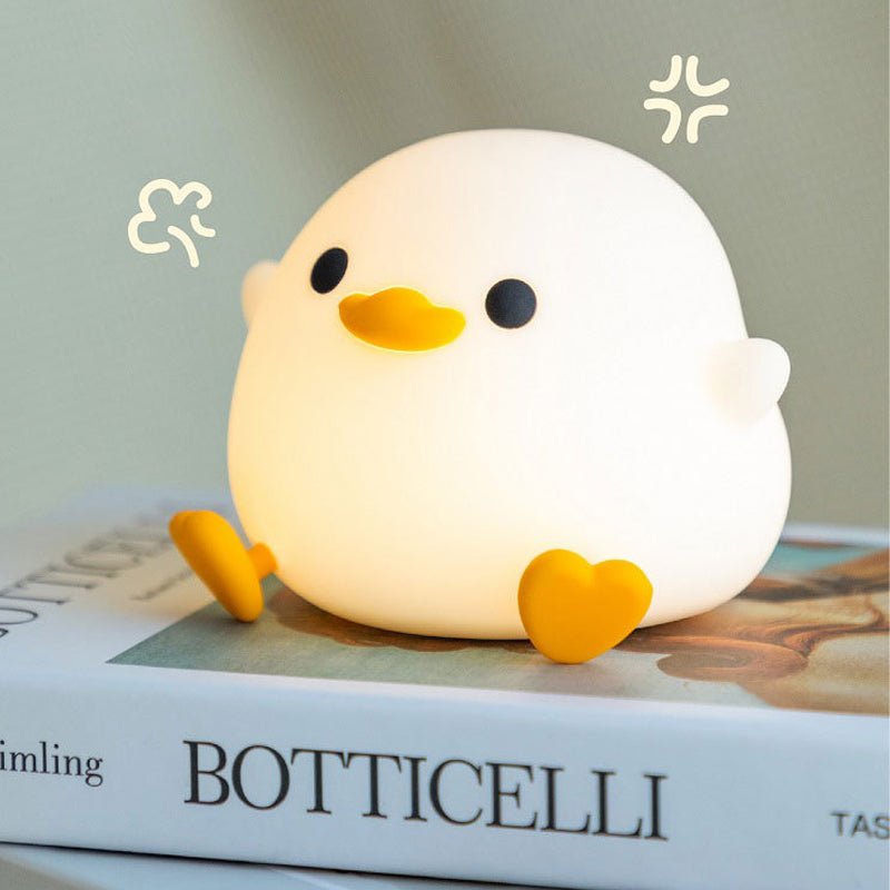 Doudou Duck Silicone Alarm Lamp Ambience Light Bedroom Bedside Lamp Usb Charging with Sleeping Night Light - Vibe Tribe