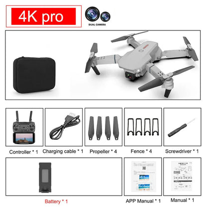 E88 Pro Foldable Quadcopter Drone - WIFI FPV, HD 4K Camera, Altitude Hold - Vibe Tribe