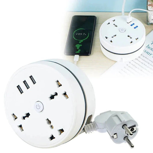 EU Plug AC Outlet Smart Home Power Strip – Multipurpose Electrical Extension Cord with USB Ports & Fast Charging - Vibe Tribe