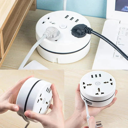 EU Plug AC Outlet Smart Home Power Strip – Multipurpose Electrical Extension Cord with USB Ports & Fast Charging - Vibe Tribe