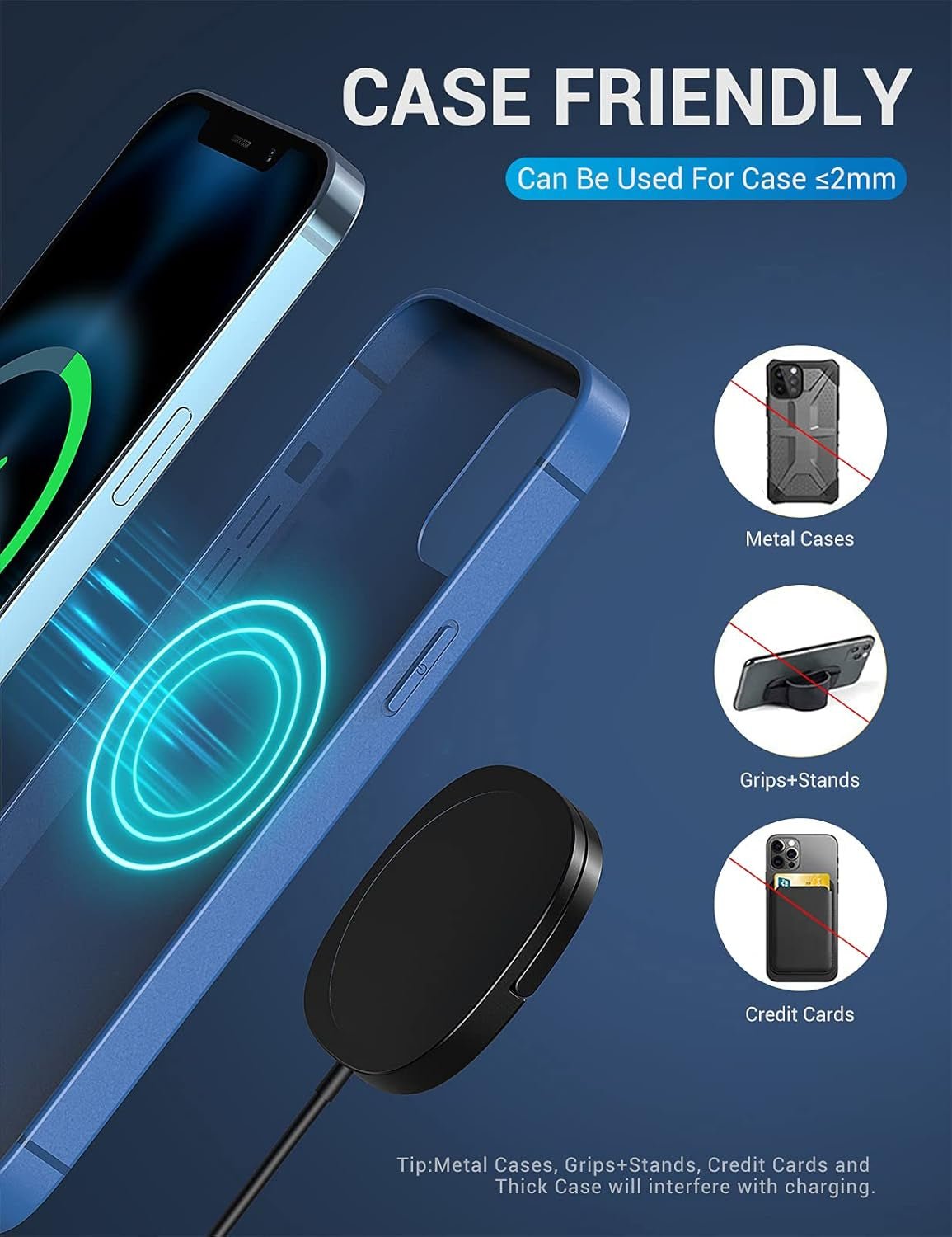 Iphone Magnetic Charger - Super Fast Mag Safe Charging Pad and 20W PD2.0 USB - C Wall Plug Compatible with Iphone 15 14 13 12 Pro Max Series, Airpods Series - Black - Vibe Tribe