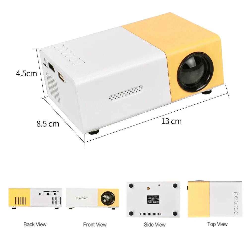Mini Projector – 1080P Full HD Support, Portable LED Projector, 4K Video Playback, Multiple Connectivity Options - Vibe Tribe