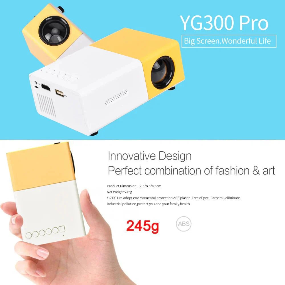 Mini Projector – 1080P Full HD Support, Portable LED Projector, 4K Video Playback, Multiple Connectivity Options - Vibe Tribe