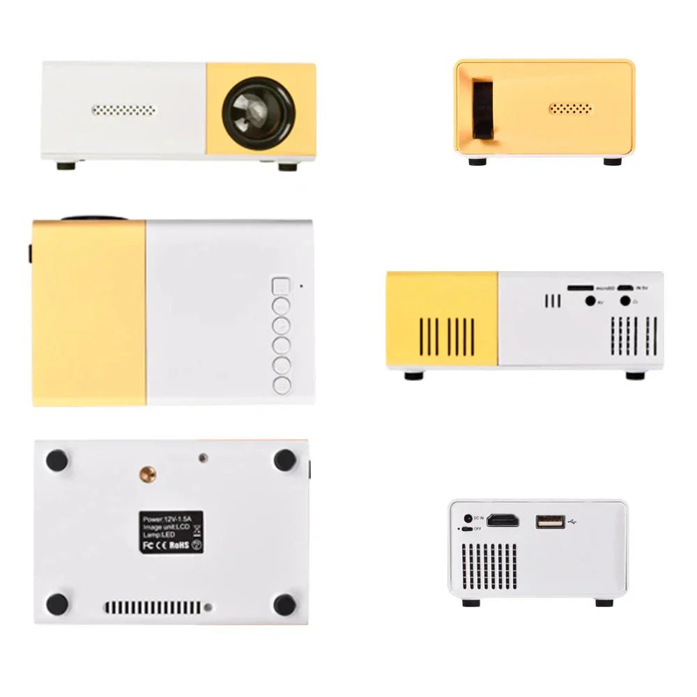 Mini Projector – 1080P Full HD Support, Portable LED Projector, 4K Video Playback, Multiple Connectivity Options - Vibe Tribe