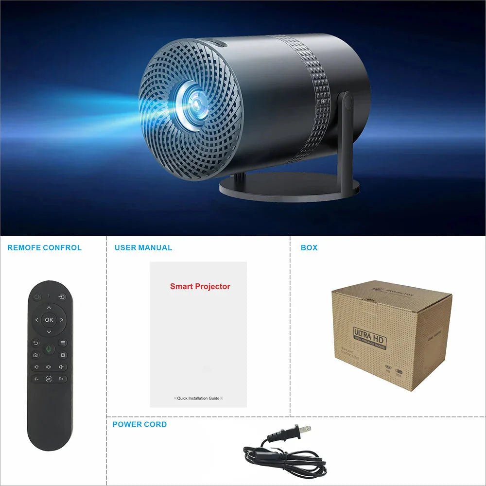 Salange P300 Mini Portable Projector - 4K 8K Video Decoding, 720P HD, Android 11, Wi - Fi, BT 5.1 - Vibe Tribe