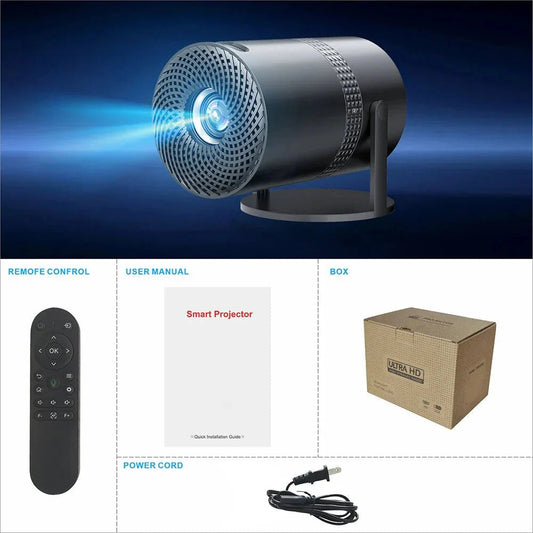 Salange P300 Mini Portable Projector - 4K 8K Video Decoding, 720P HD, Android 11, Wi - Fi, BT 5.1 - Vibe Tribe