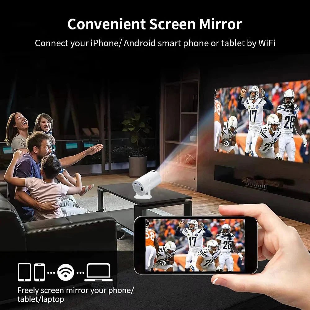 Salange P300 Mini Portable Projector - 4K 8K Video Decoding, 720P HD, Android 11, Wi - Fi, BT 5.1 - Vibe Tribe