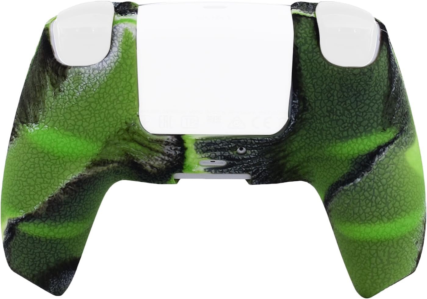 Skin for PS5 Controller Grips, Texture Pattern Cover for PS5 5 Controller Sweat - Proof Anti - Slip Silicone Cover Hand Grip with 8Pcs FPS Pro Thumbsticks Cap Protector(Camouflage Green) - Vibe Tribe
