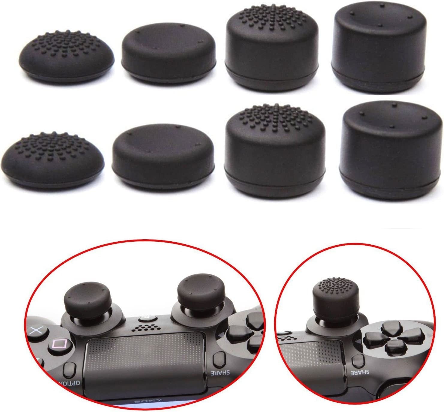 Skin for PS5 Controller Grips, Texture Pattern Cover for PS5 5 Controller Sweat - Proof Anti - Slip Silicone Cover Hand Grip with 8Pcs FPS Pro Thumbsticks Cap Protector(Camouflage Green) - Vibe Tribe