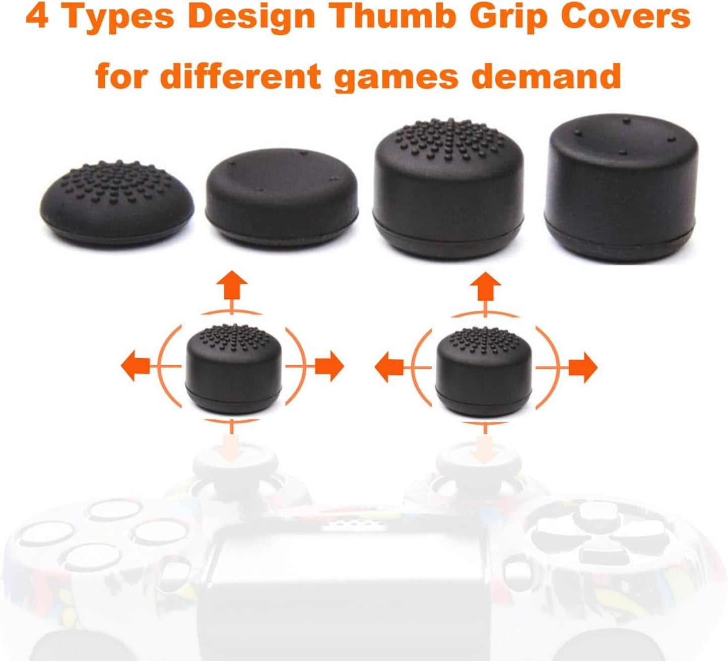 Skin for PS5 Controller Grips, Texture Pattern Cover for PS5 5 Controller Sweat - Proof Anti - Slip Silicone Cover Hand Grip with 8Pcs FPS Pro Thumbsticks Cap Protector(Camouflage Green) - Vibe Tribe