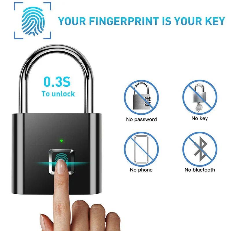 Smart Fingerprint Padlock - Vibe Tribe