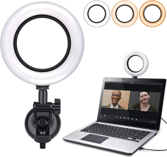 Video Conference Lighting Kit,Computer/Laptop Moniter LED Video Light Dimmable 6500K Ring Light for Remote Working,Zoom Call,Self Broadcasting,Live Streaming - Vibe Tribe